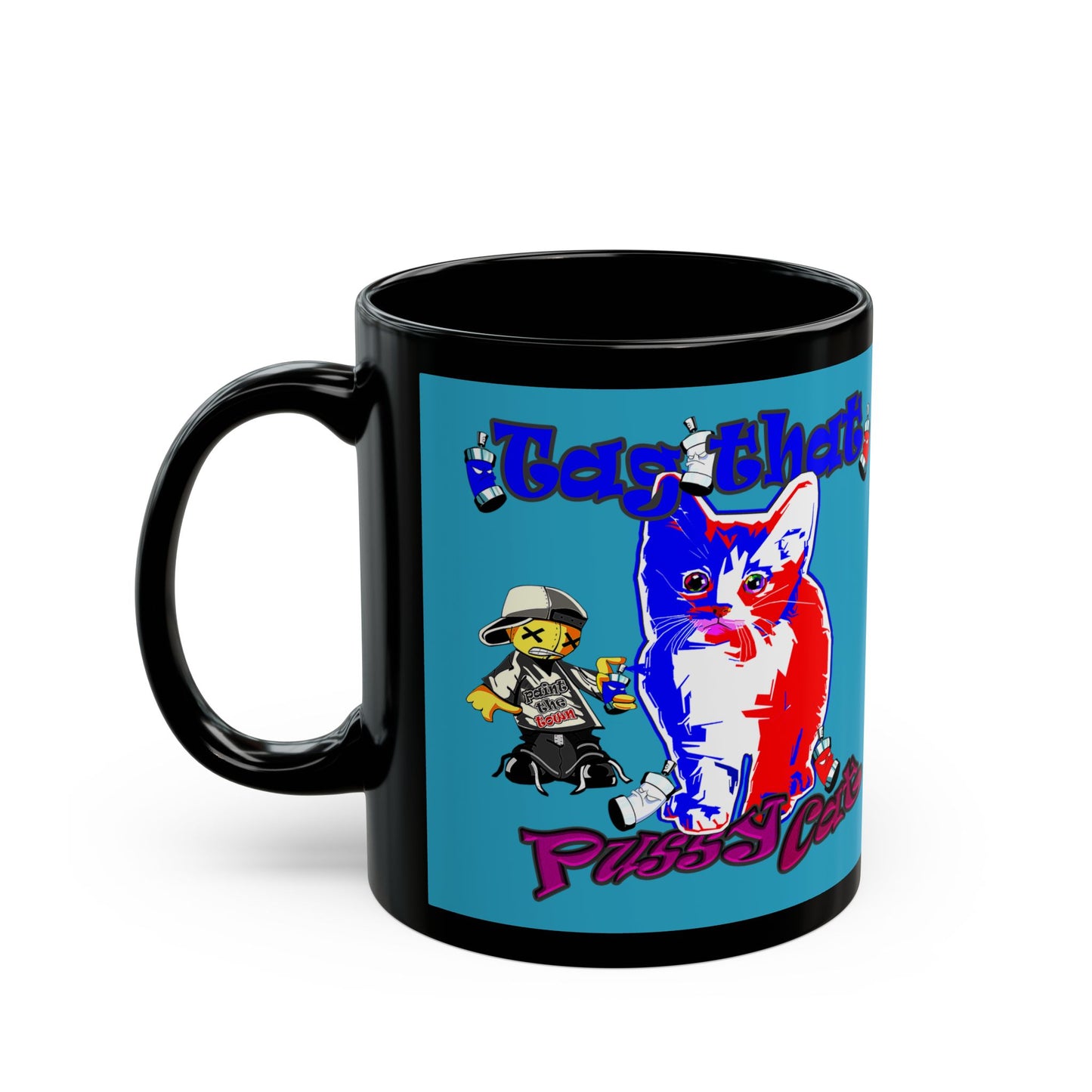 tag that - Black Mug (turquoise)