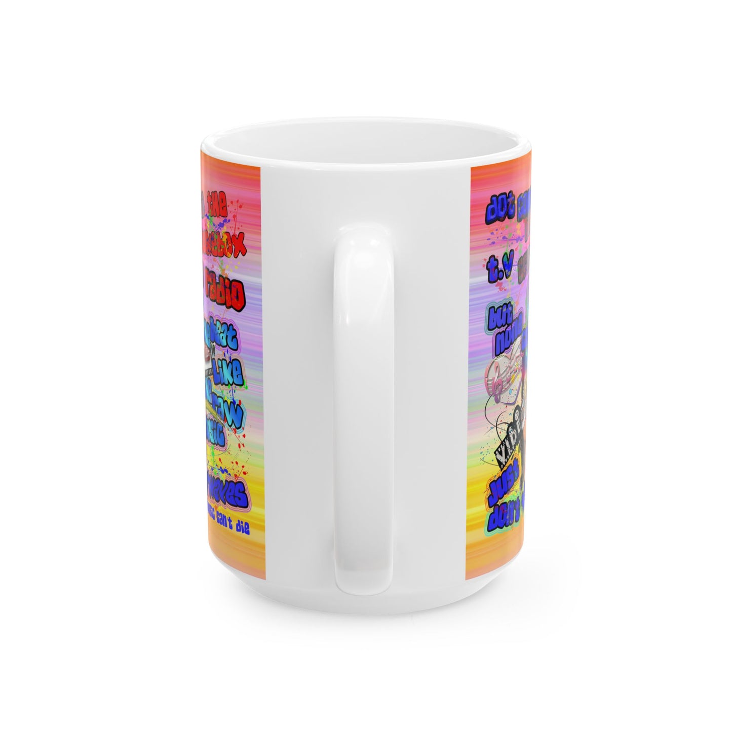 drop the beat - White Mug (color blur)