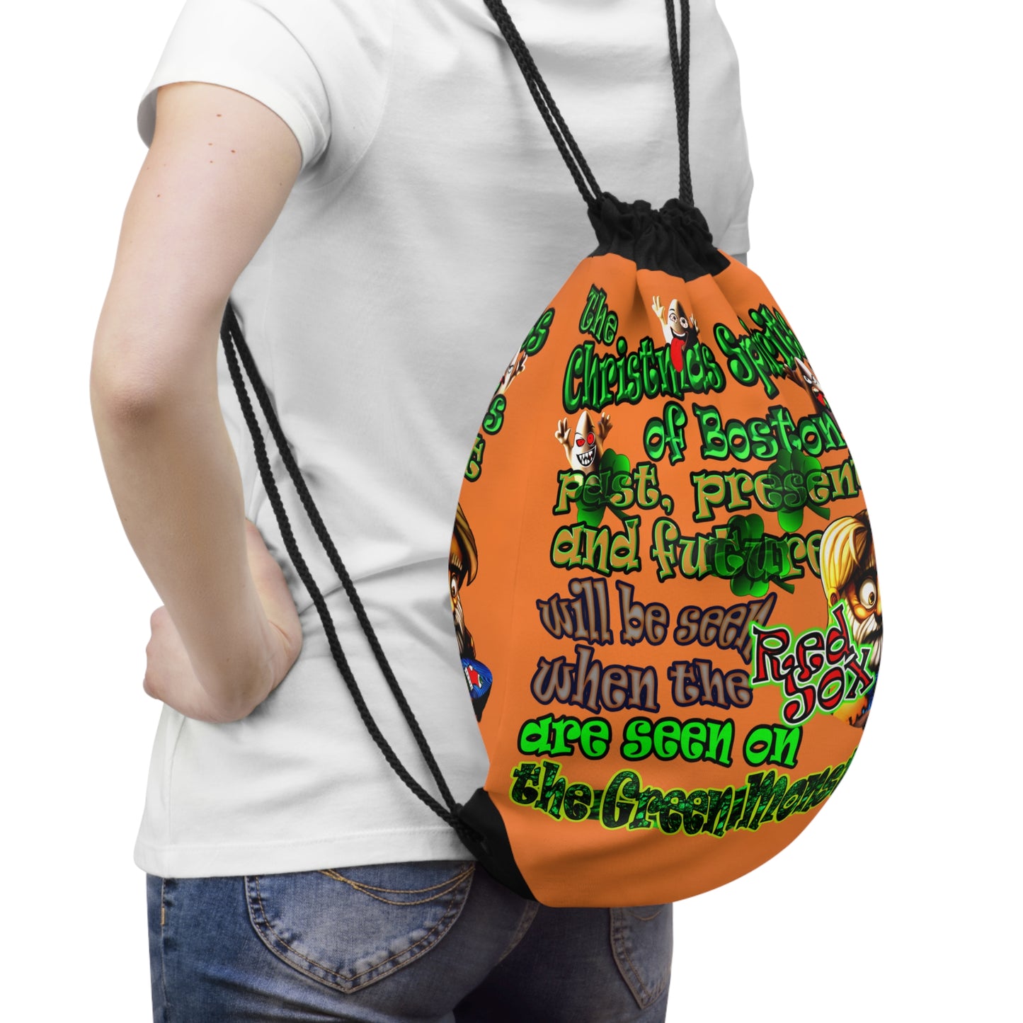 christmas spirits of boston - Drawstring Bag (crusta)