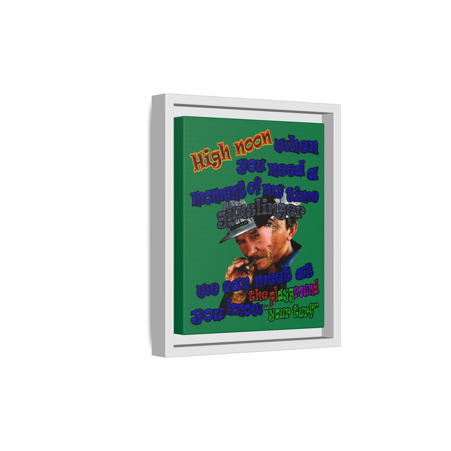 high noon - framed canvas art (dark green)