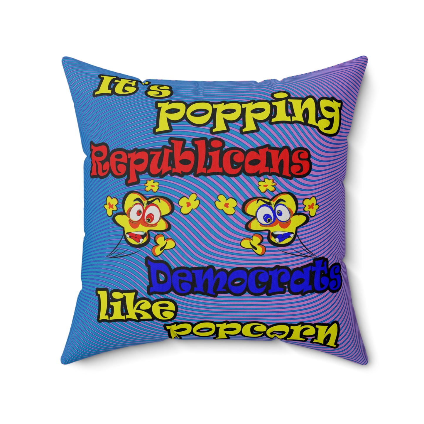 popping like popcorn - Faux Suede Square Pillow - (light blue-purple wave)