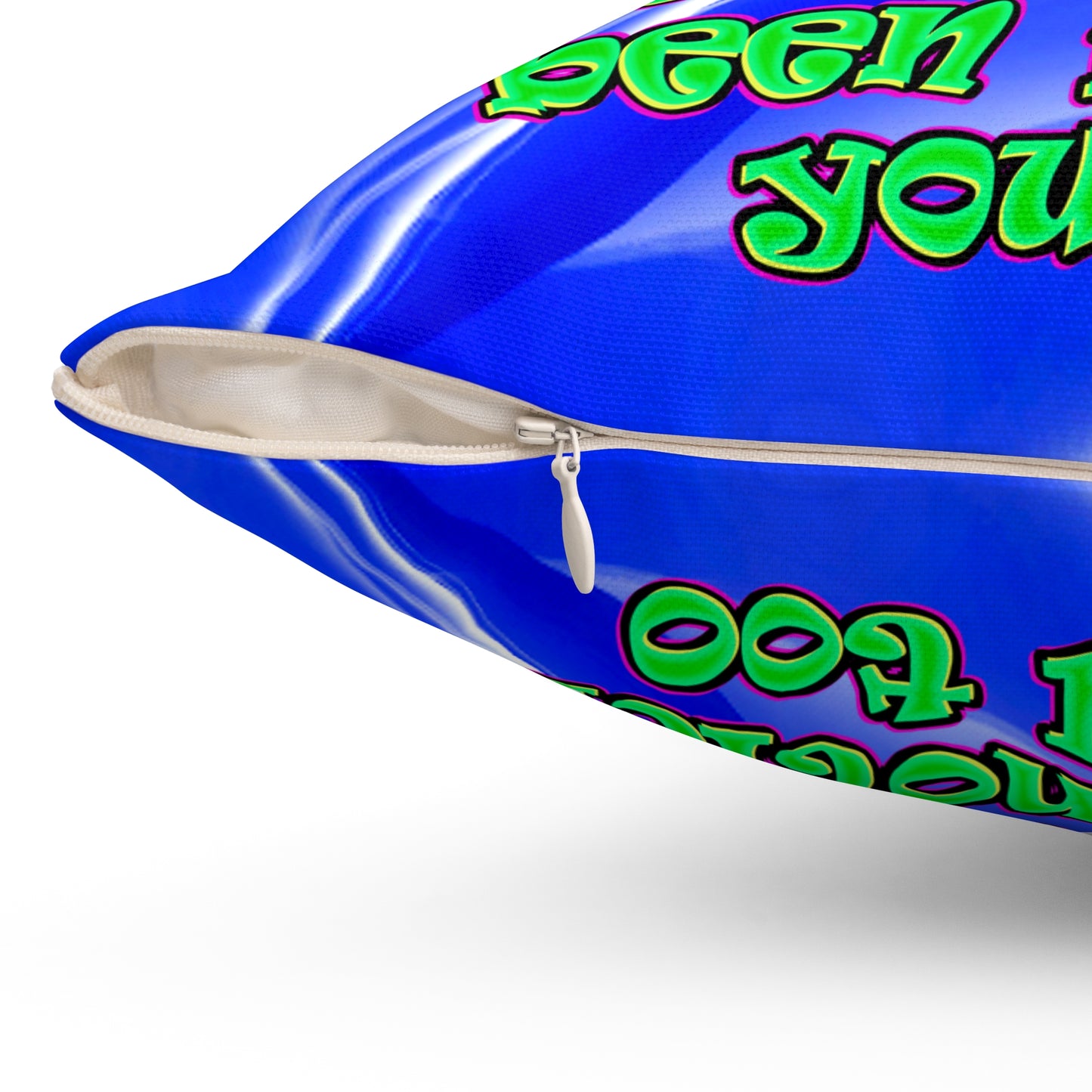 noticed you noticing - Spun Polyester Square Pillow - (blue-white wave)