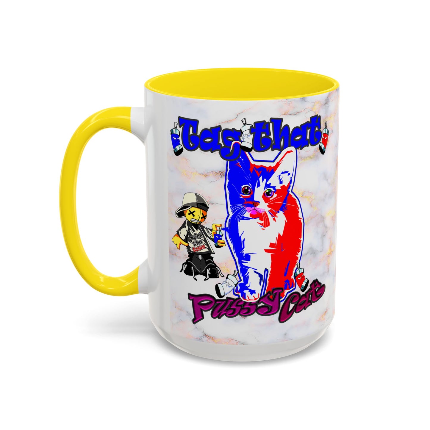 tag that - Accent Mug (white marble)