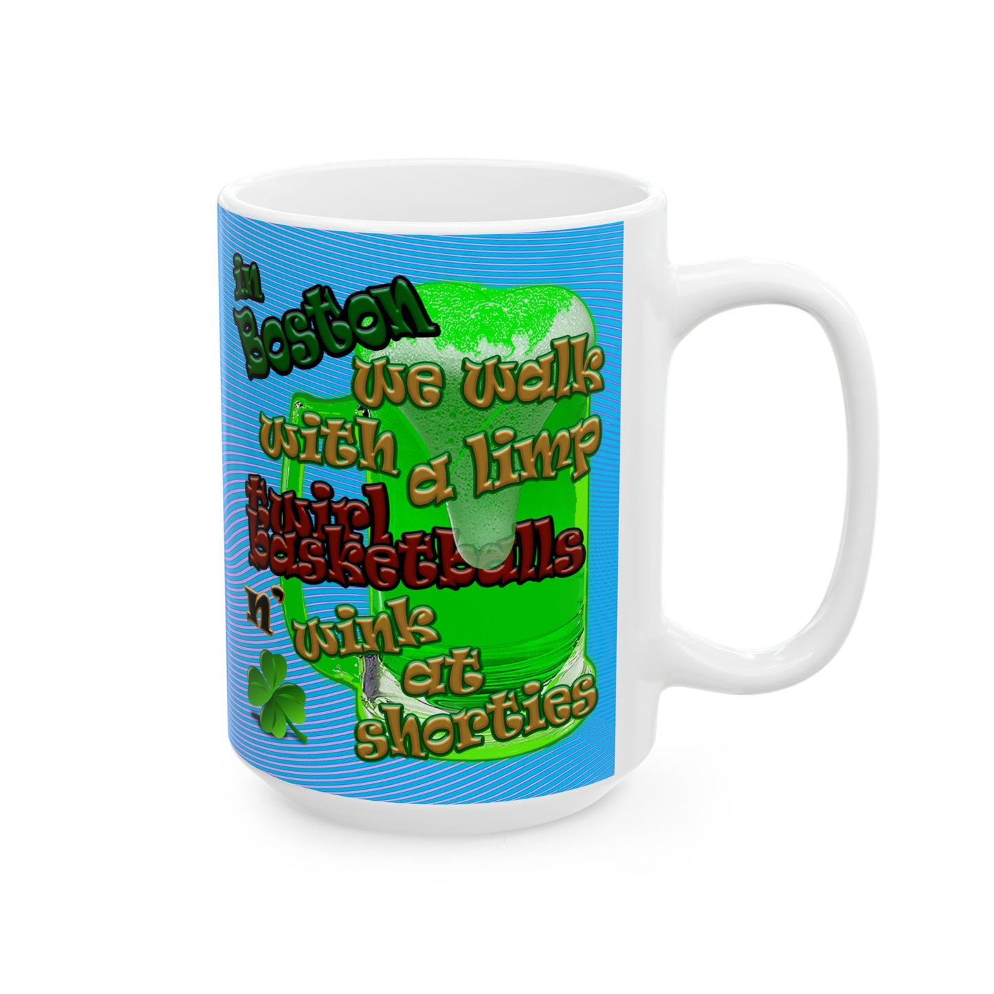 celtics logo - White Mug (light blue-purple wave)