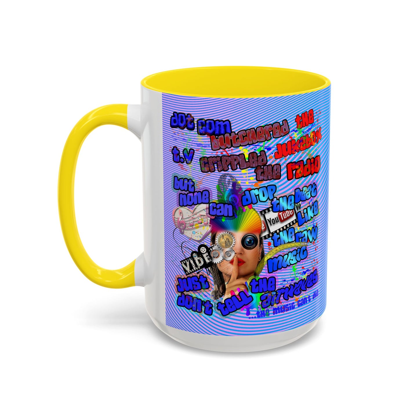 drop the beat - Accent Mug (light blue-purple wave)