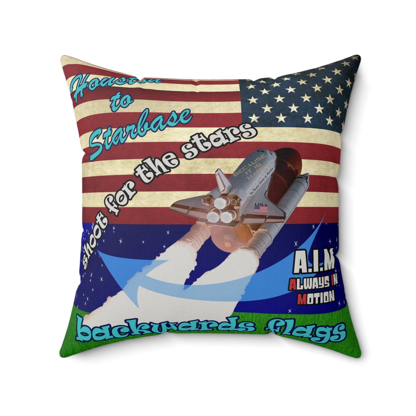 shoot for the stars - Faux Suede Square Pillow - ('snoops' background)