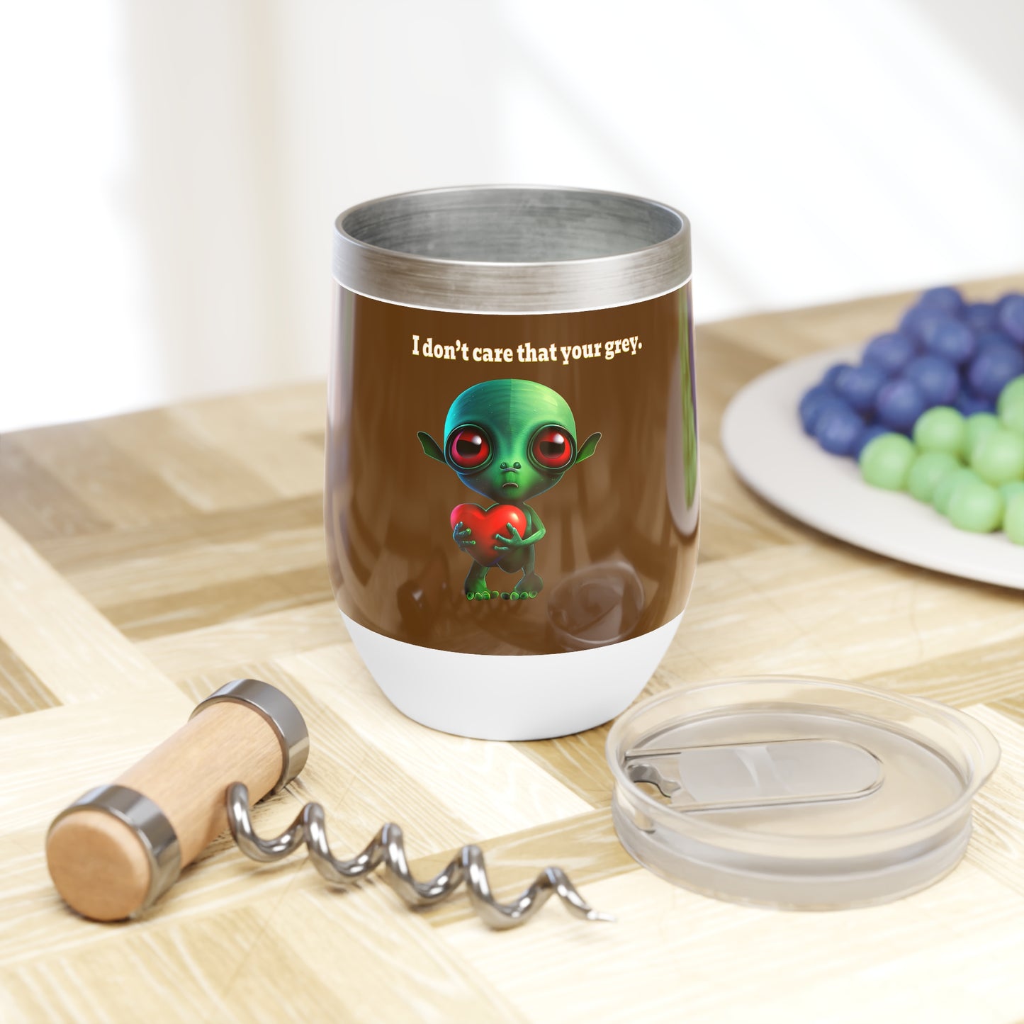 I don't care that your grey - Chill Wine Tumbler (brown)