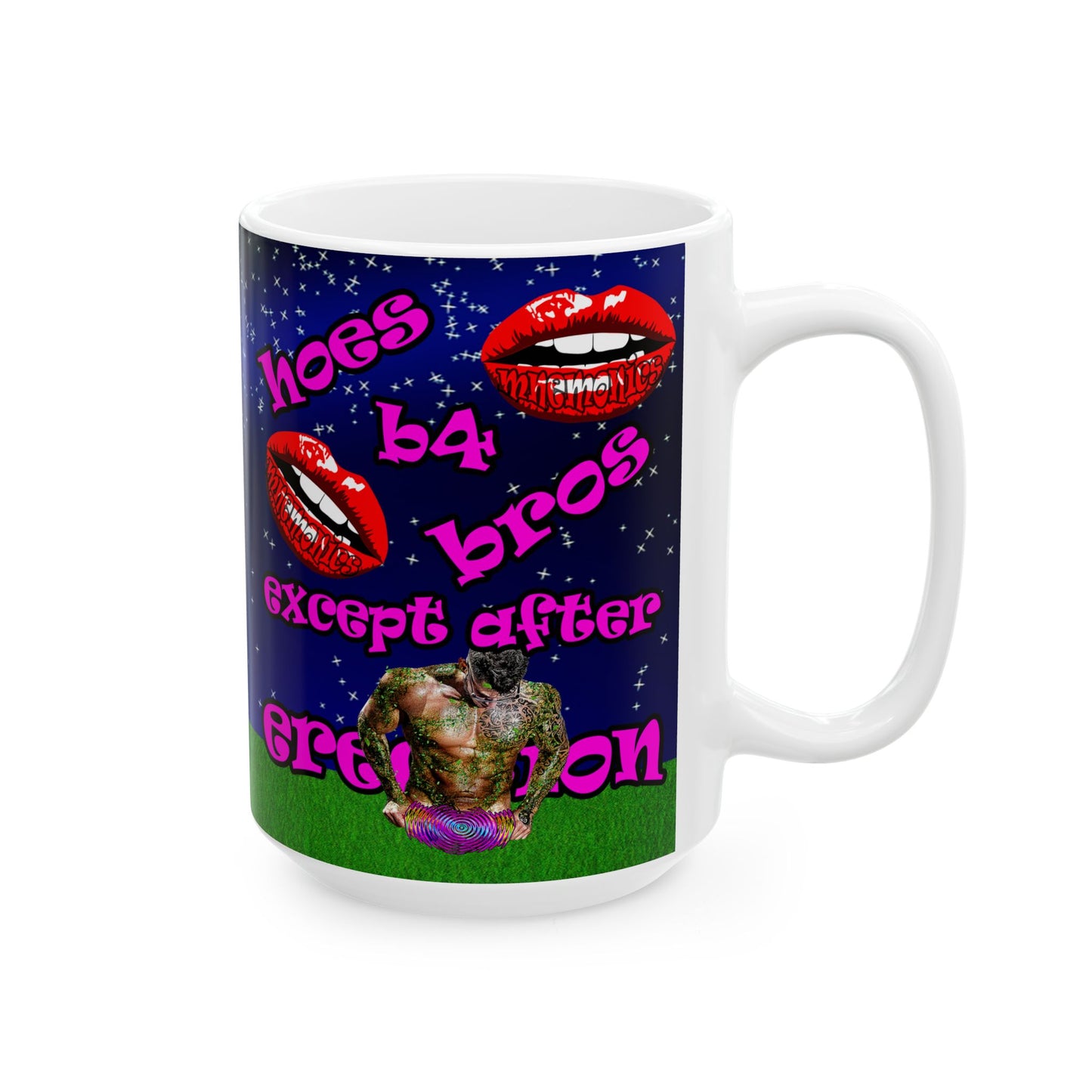 hoes b4 bros - White Mug ('snoops' background)