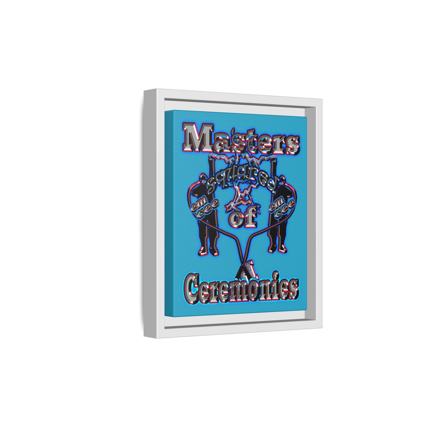em cee squared - framed canvas art (turquoise)