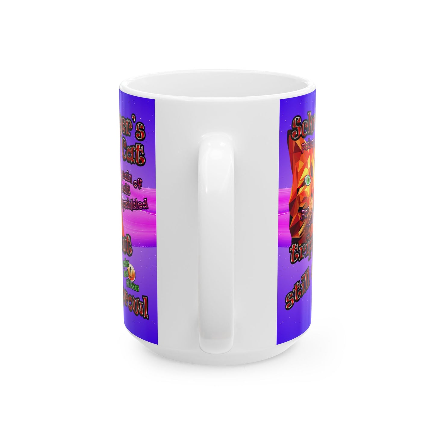 schrodinger's cat - White Mug (purple-pink wave)
