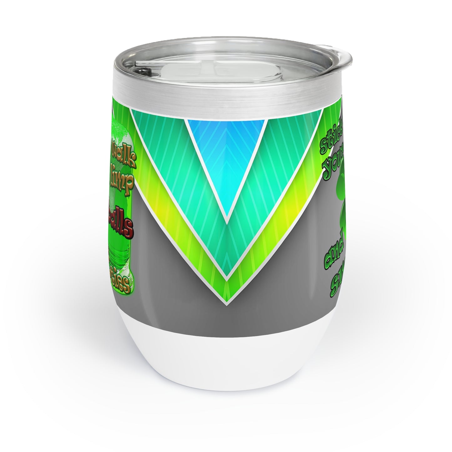 celtics logo - Chill Wine Tumbler (rainbow split)
