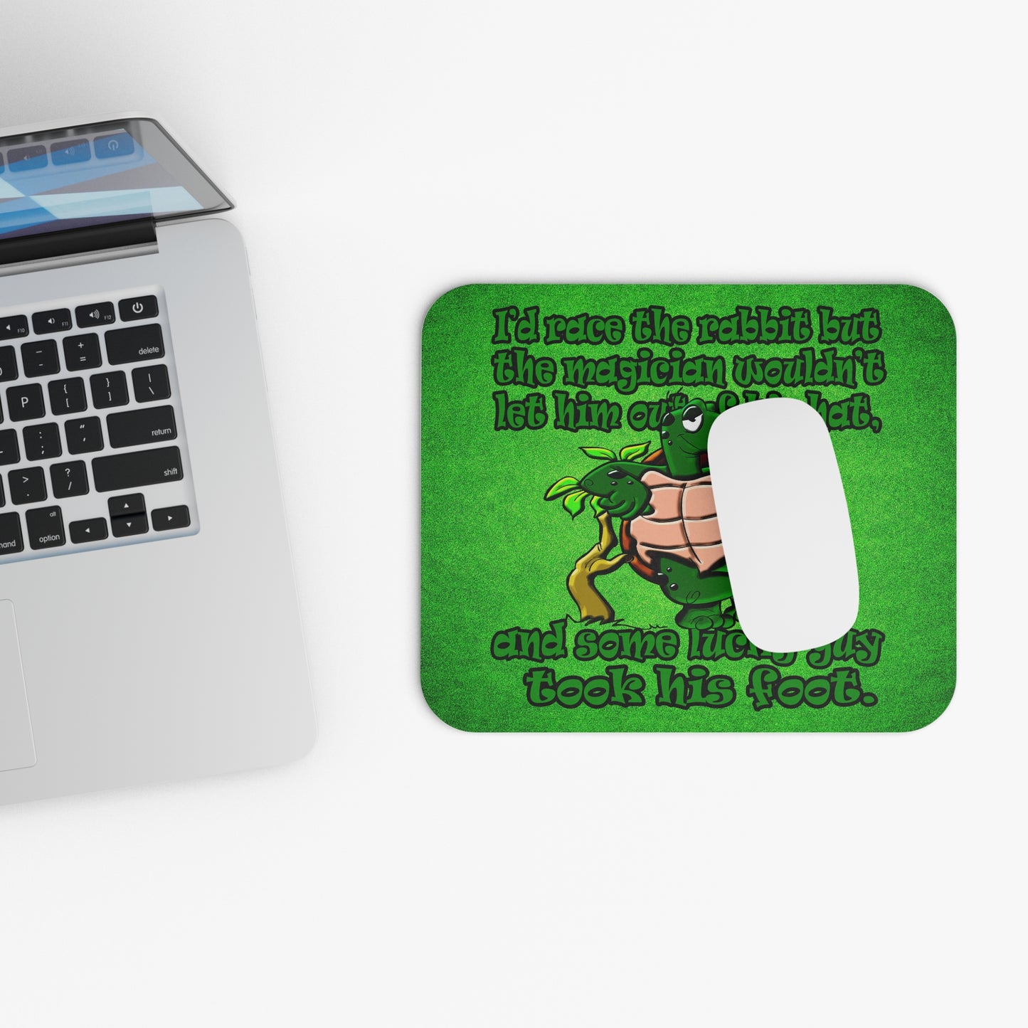 turtle race - Mouse Pad (Rectangle) (green turf)
