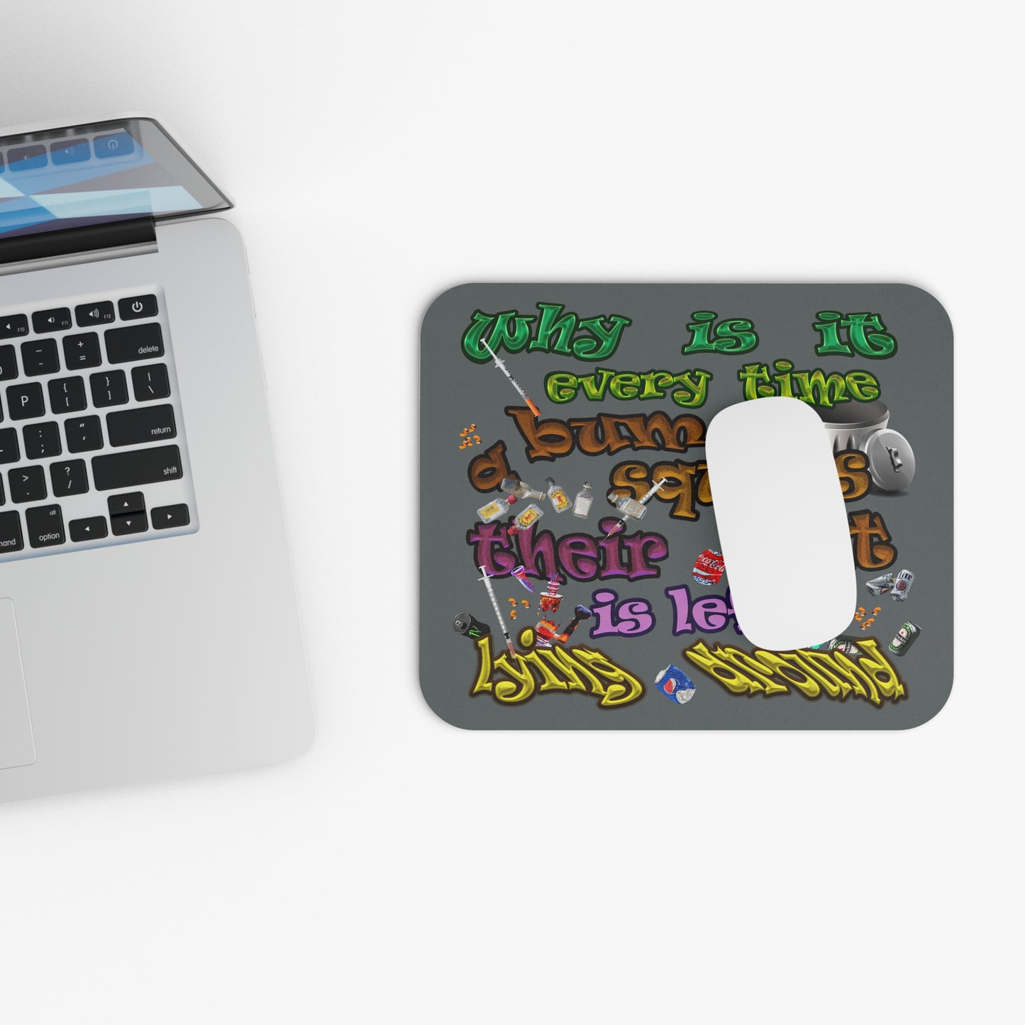 the bum's shit - Mouse Pad (Rectangle) (dark grey)