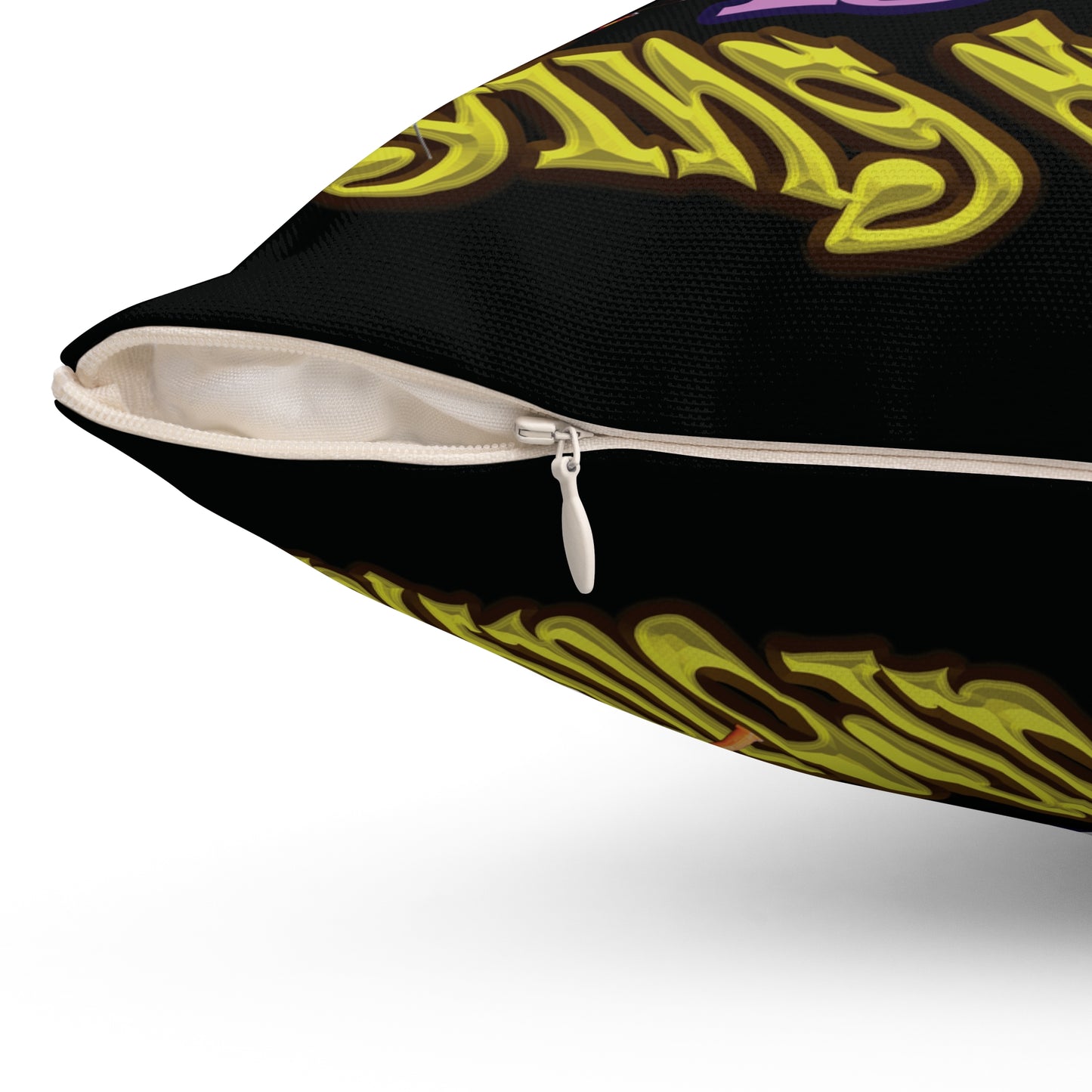 the bum's shit - Spun Polyester Square Pillow - (black)