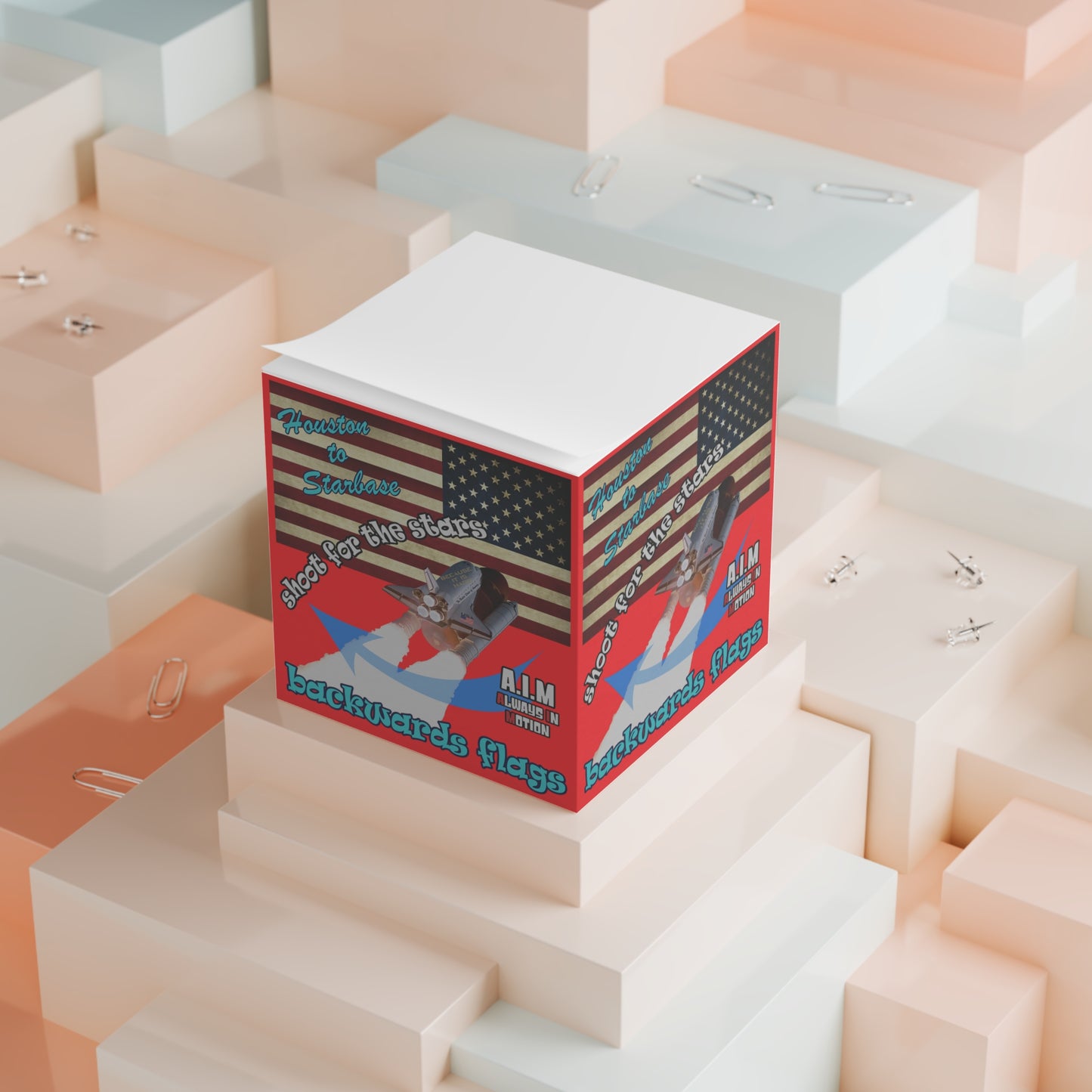 shoot for the stars - note cube (red)