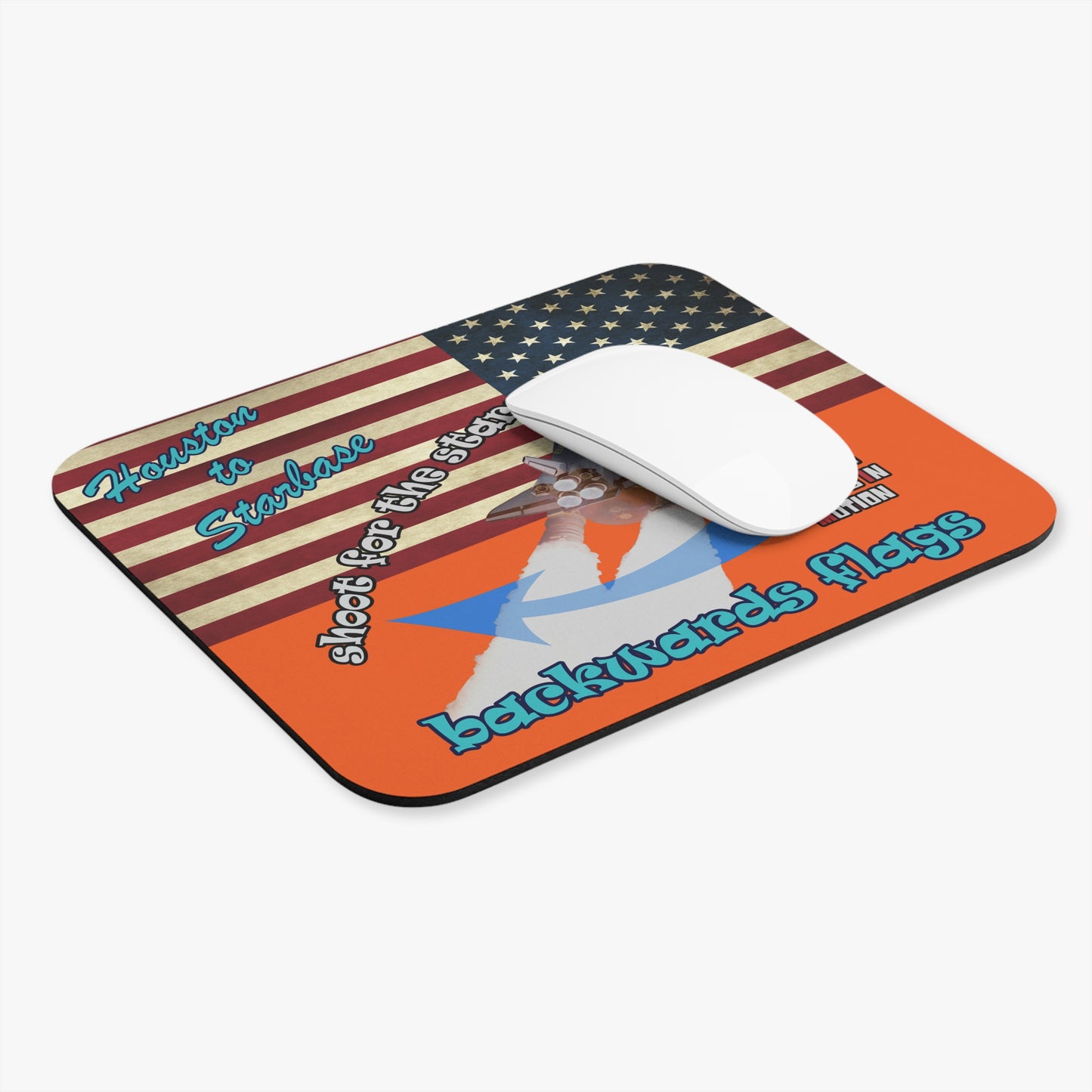 shoot for the stars - Mouse Pad (Rectangle) - (orange)