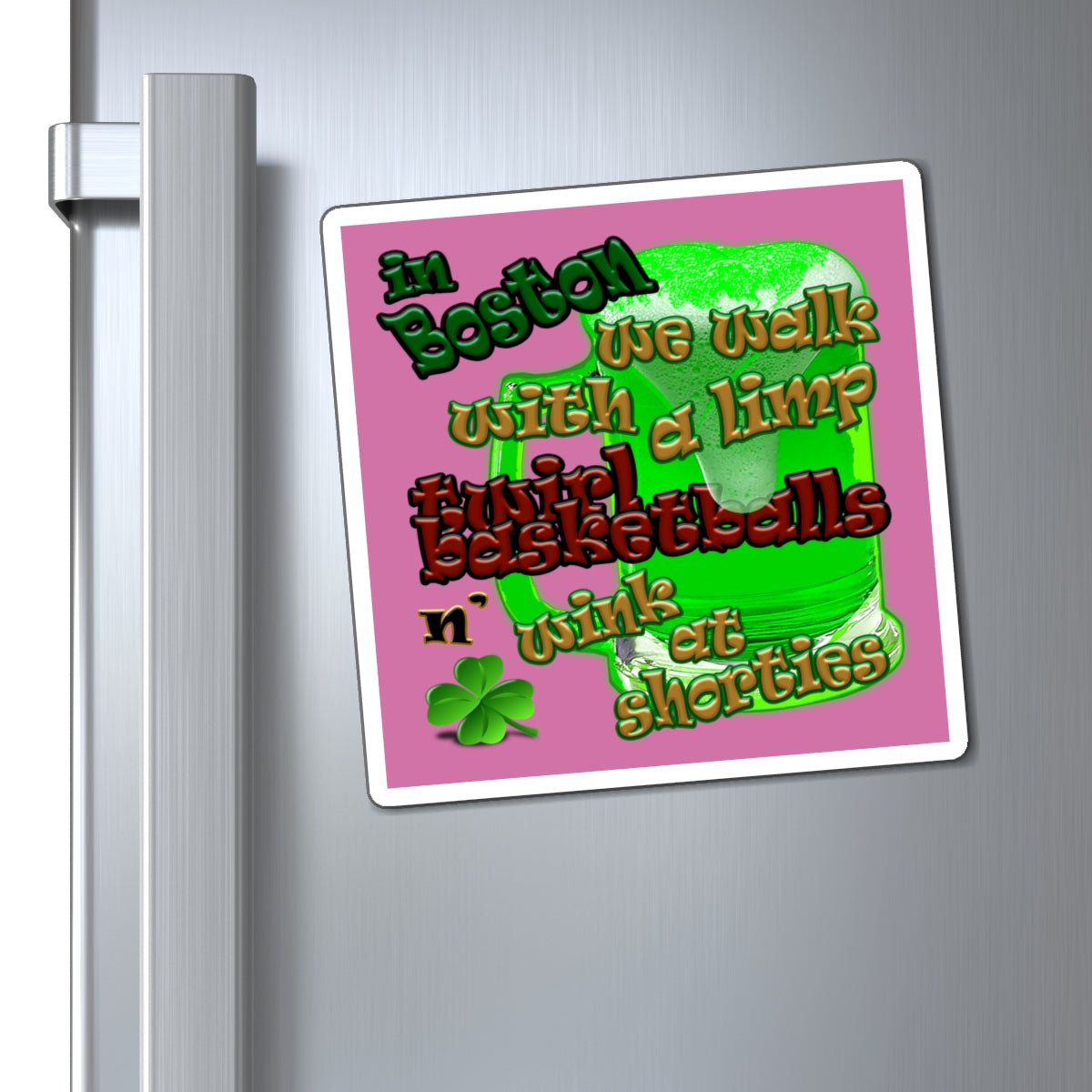 celtics logo - Magnets - (light pink)
