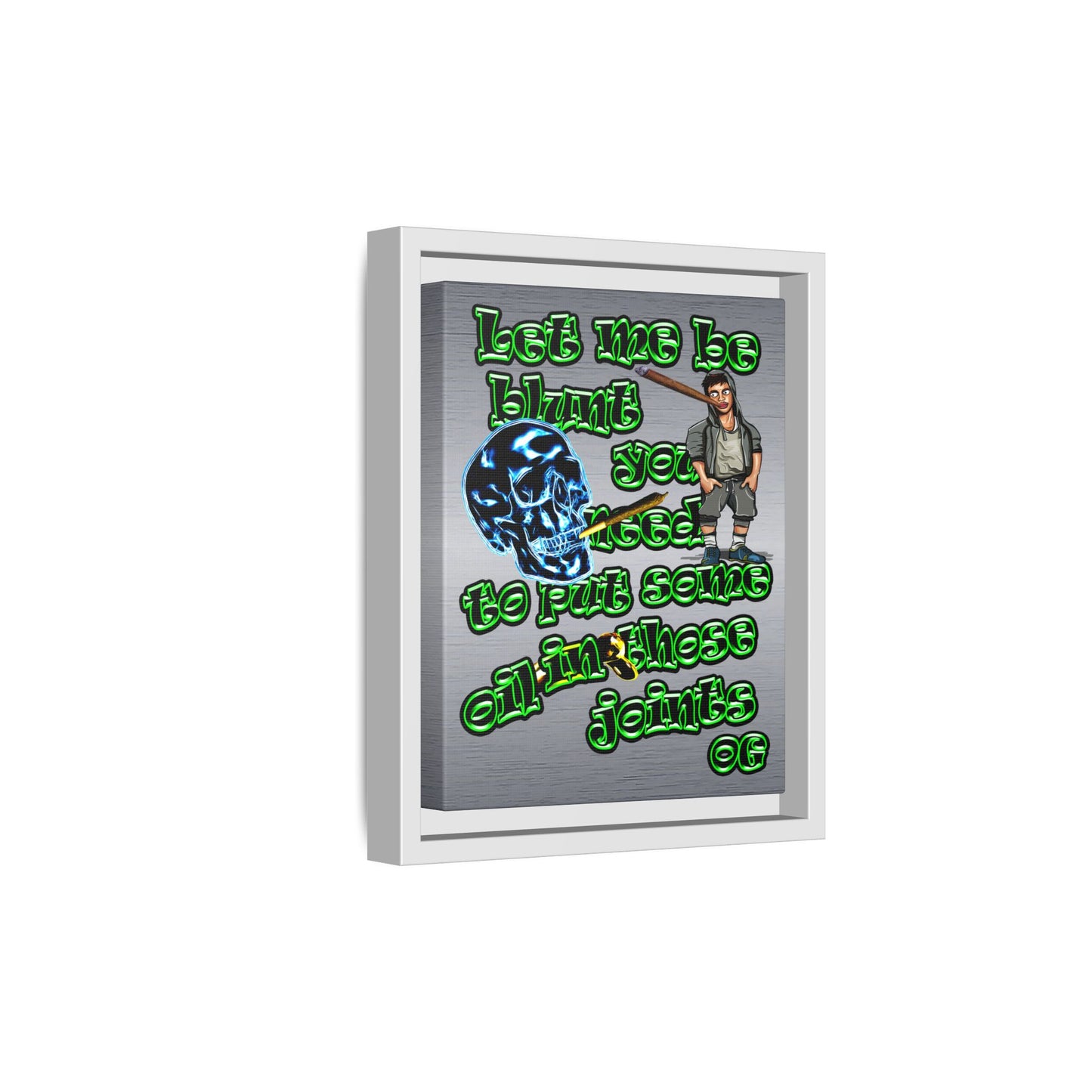 og - framed canvas art (brushed nickel)