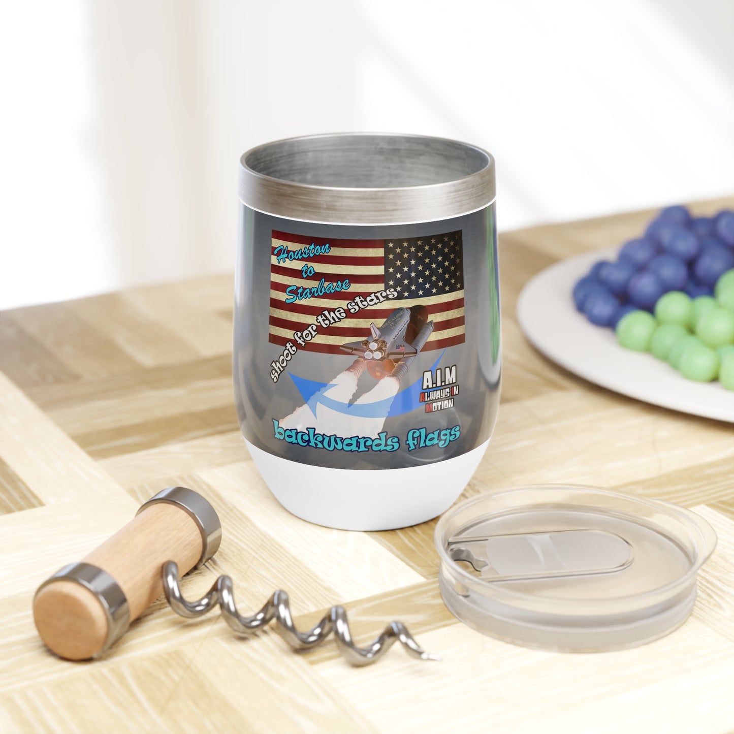 shoot for the stars - Chill Wine Tumbler (grey-light grey)
