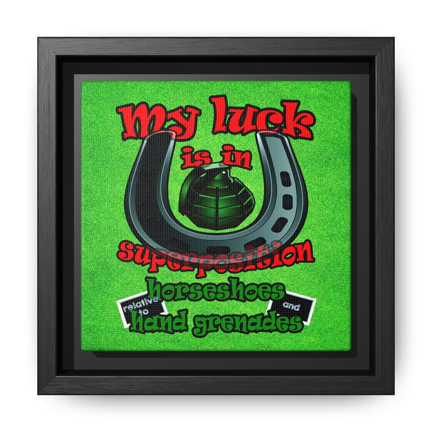 my luck - framed canvas art (green turf)
