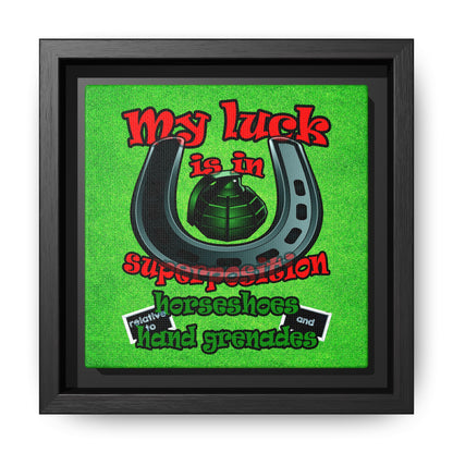 my luck - framed canvas art (green turf)