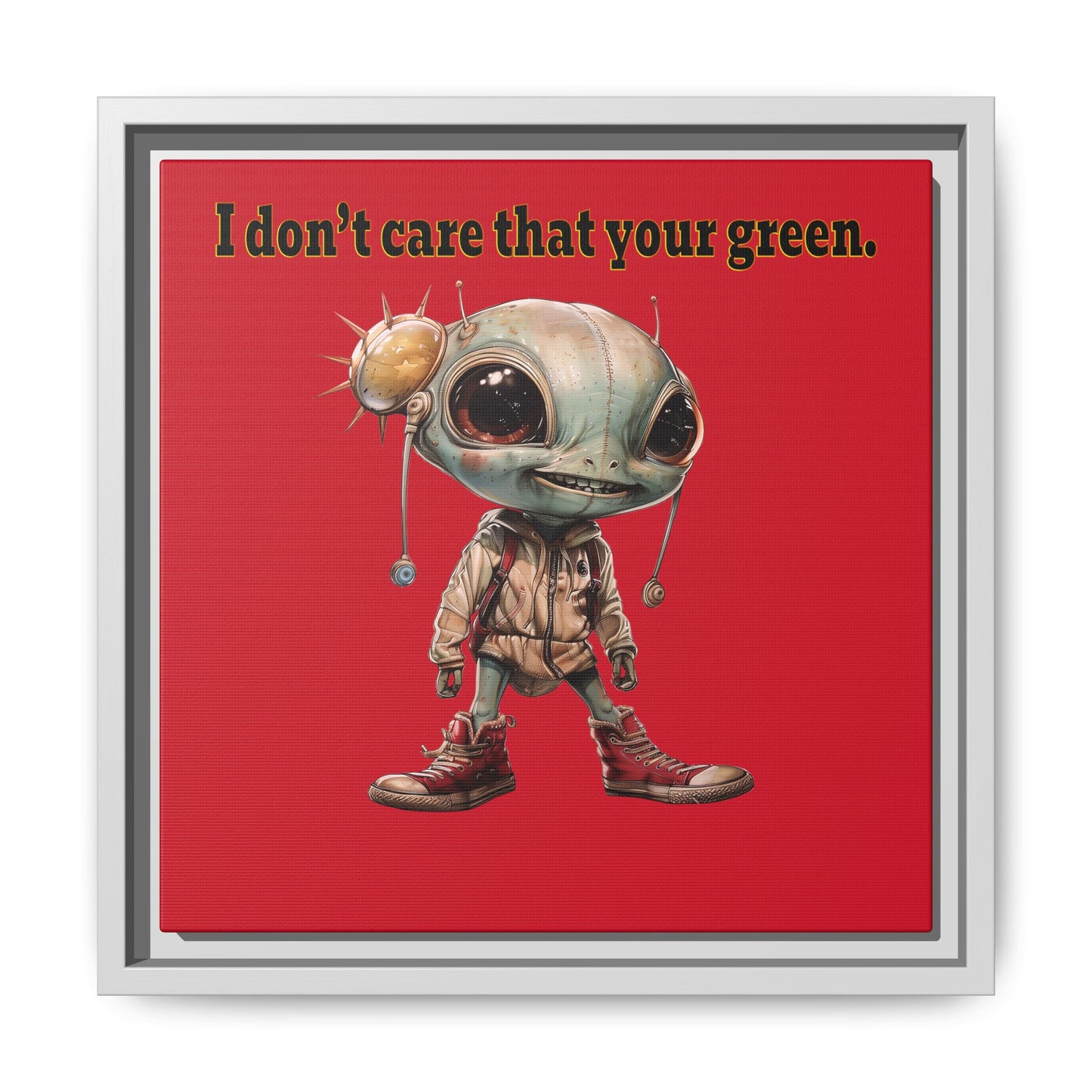 I don't care that your green - framed canvas art (dark red)
