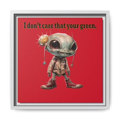 I don't care that your green - framed canvas art (dark red)