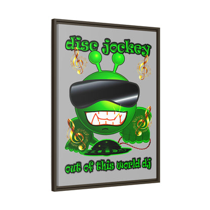 disc jockey - framed canvas art (light grey)