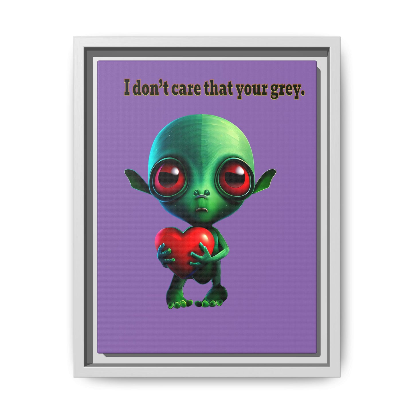 I don't care that your grey - framed canvas art (light purple)