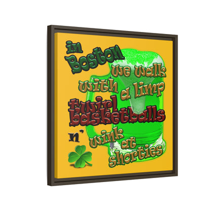 celtics logo - framed canvas art (yellow)