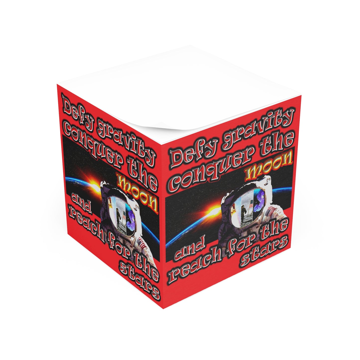 defy conquer reach - note cube (red)