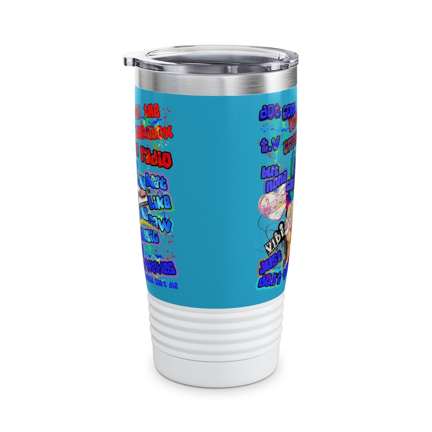 drop the beat - Ringneck Tumbler, 20oz (turquoise)