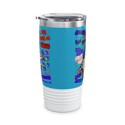 drop the beat - Ringneck Tumbler, 20oz (turquoise)