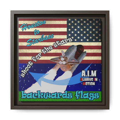 shoot for the stars - framed canvas art ('snoops' background)