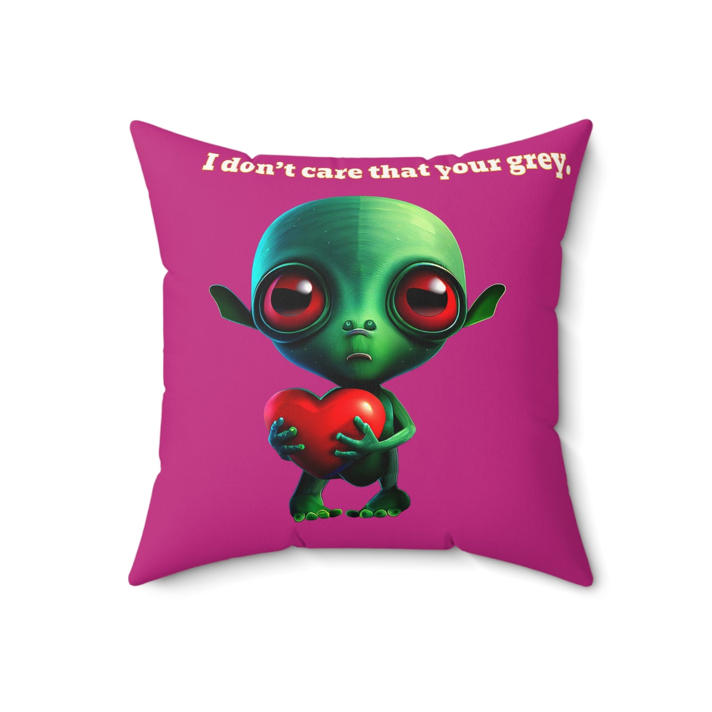 I don't care that your grey - Faux Suede Square Pillow - (pink)