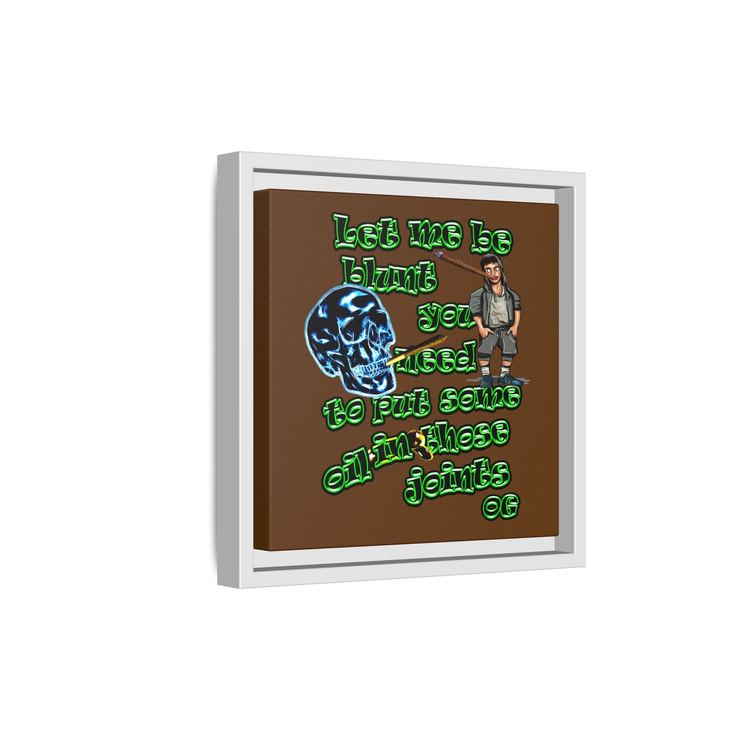 og - framed canvas art (brown)