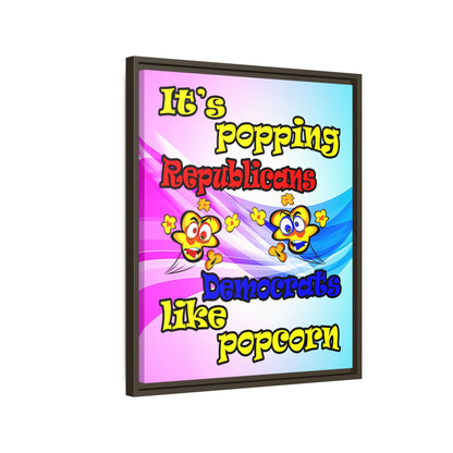 popping like popcorn - framed canvas art (light blue-pink wave)