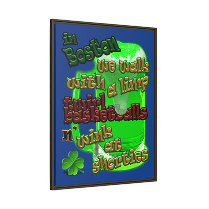 celtics logo - framed canvas art (dark blue)