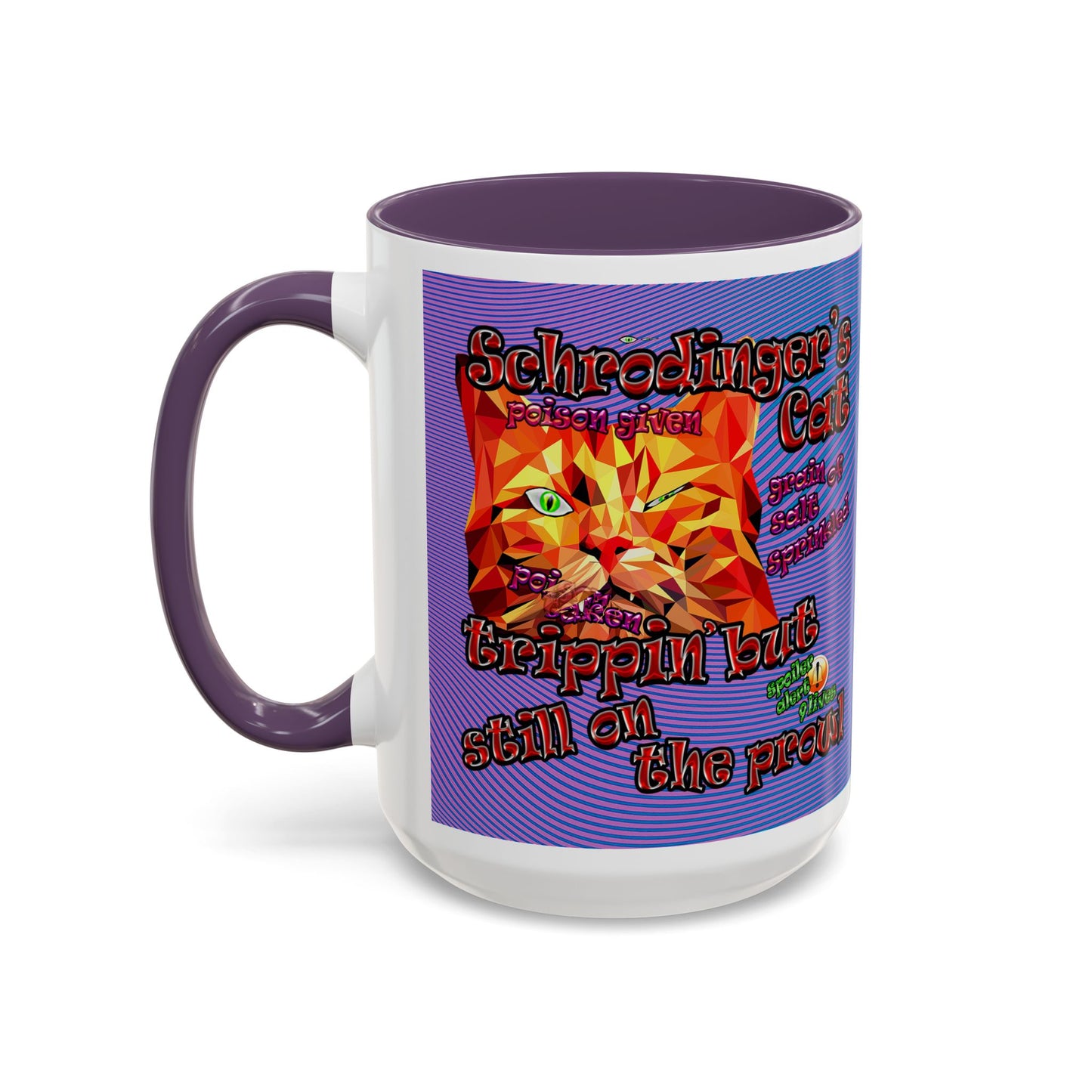 schrodinger's cat - Accent Mug (light blue-purple wave)