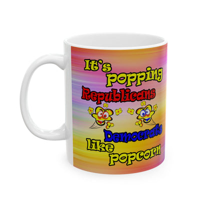 popping like popcorn - White Mug (color blur)