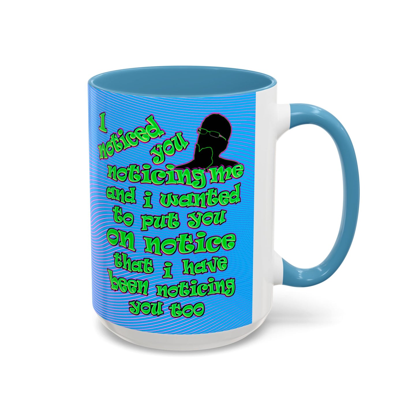 noticed you noticing - Accent Mug (light blue-purple wave)