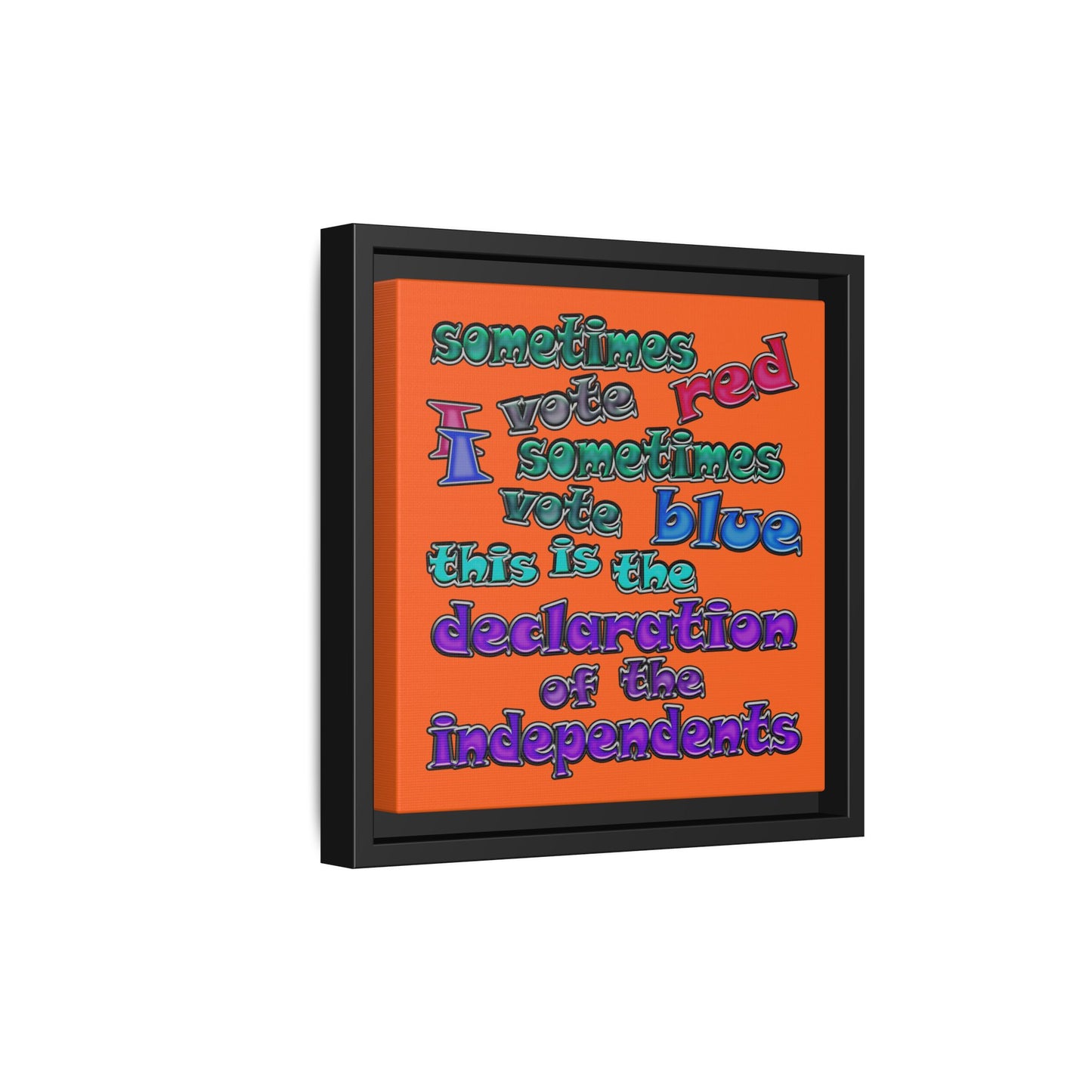 declaration of the independents - framed canvas art (orange)