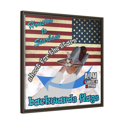 shoot for the stars - framed canvas art (white marble)