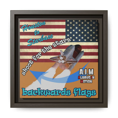 shoot for the stars - framed canvas art (light brown)