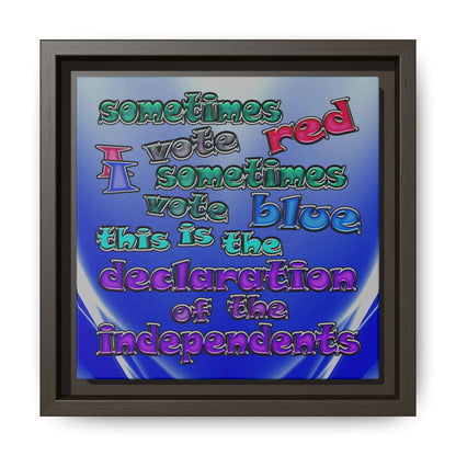 declaration of the independents - framed canvas art (blue-white wave)