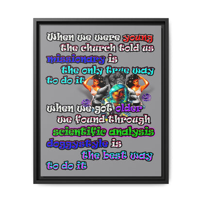 doggystyle - framed canvas art (grey)