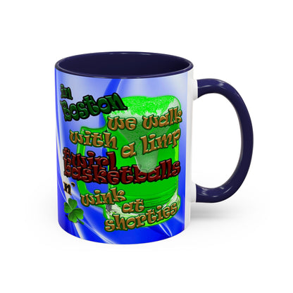 celtics logo - Accent Mug (blue-white wave)