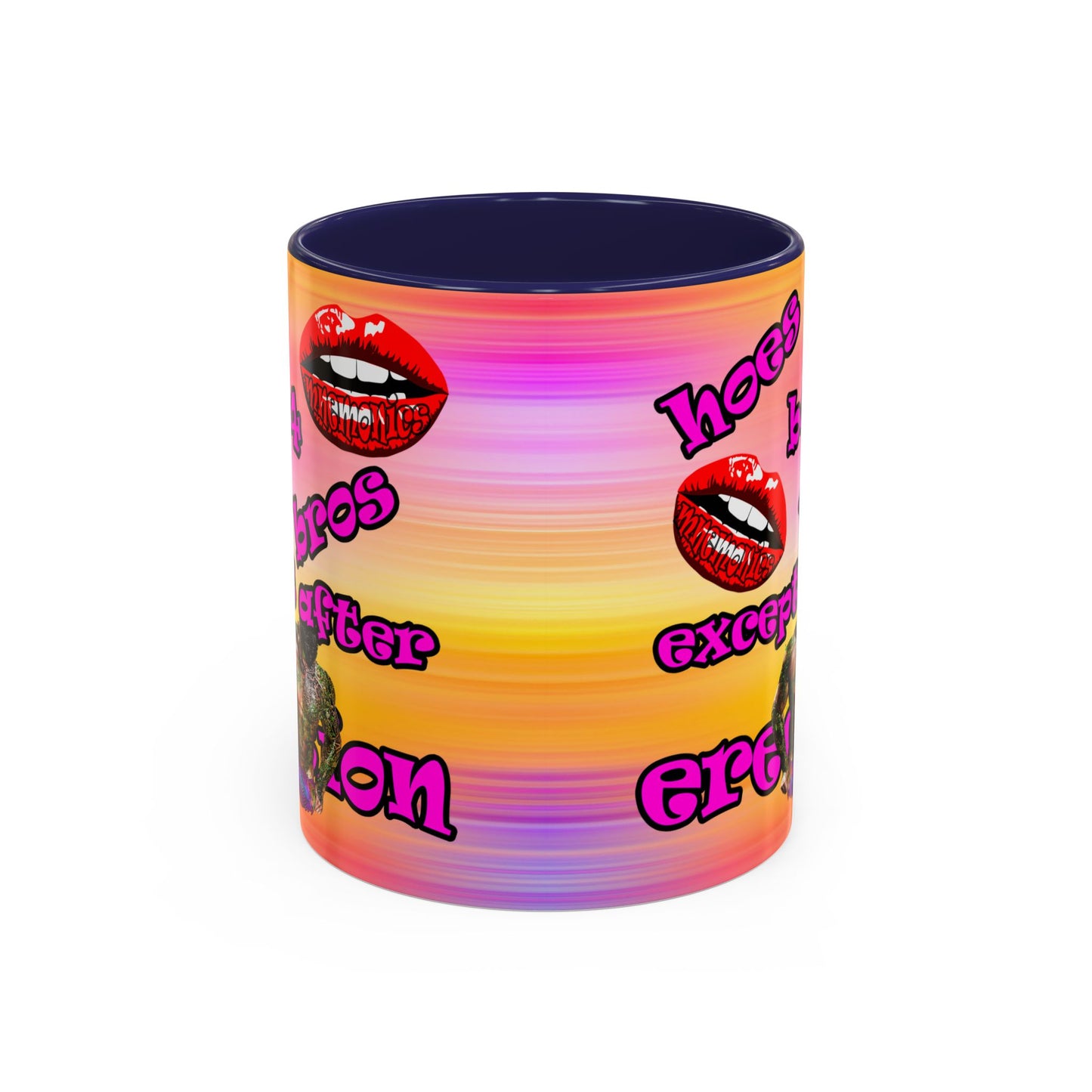 hoes b4 bros - Accent Mug (color blur)