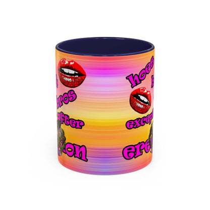 hoes b4 bros - Accent Mug (color blur)