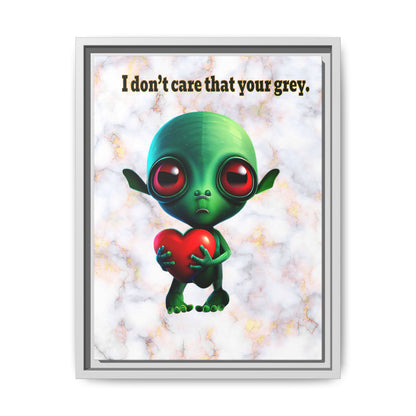 I don't care that your grey - framed canvas art (white marble)